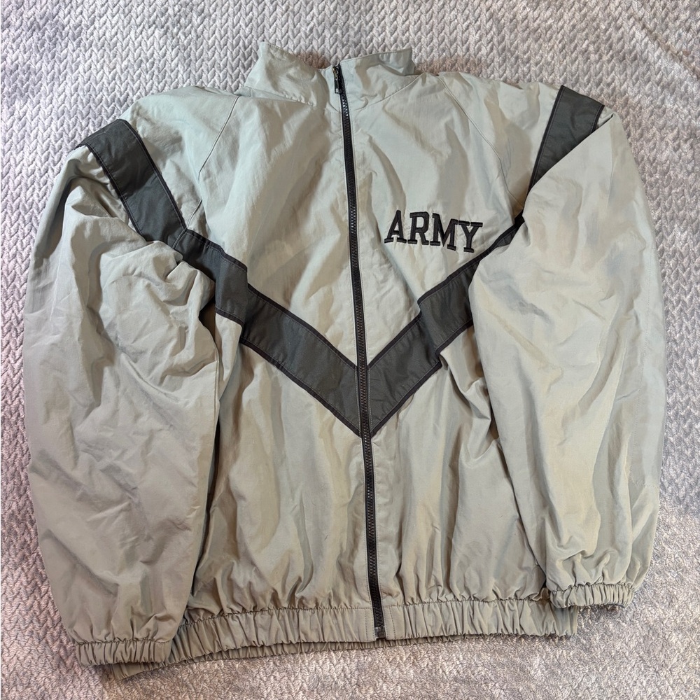 Men’s Army Physical Fitness Uniform Breathable Jacket with Pockets Size Large